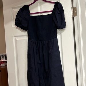 Loft small navy blue cotton dress